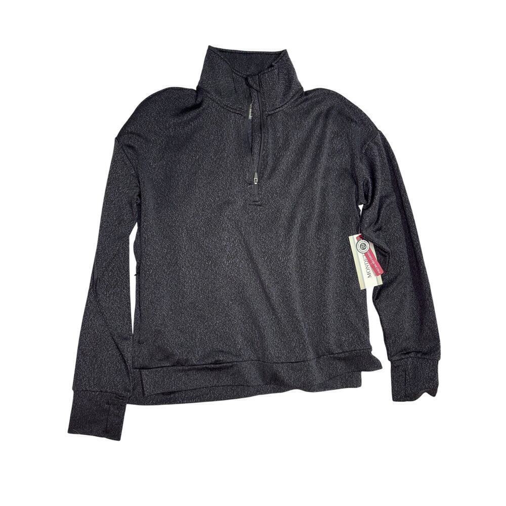 NWT Mondetta Unisex Small 1/4 Zip Performance Pullover Long Sleeve Gray Sweater